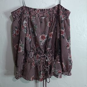 OLM Off Shoulder Floral Top